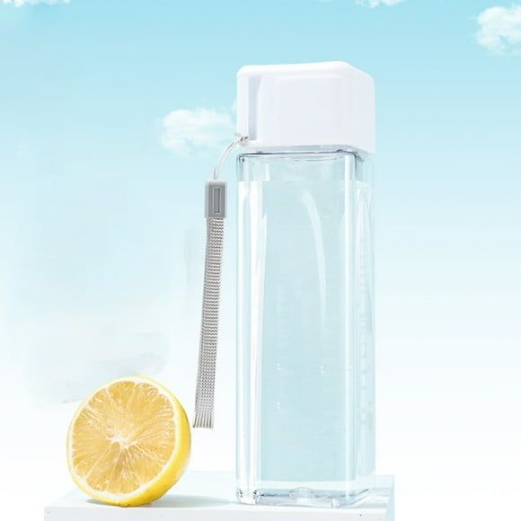 Vaso de agua de plástico de 500 ml | Cristalería transparente minimalista | Diseño esmerilado antideslizante | Cordón portátil | Infusor de té | Vaso de bebida a prueba de fugas | Vaso para deportes