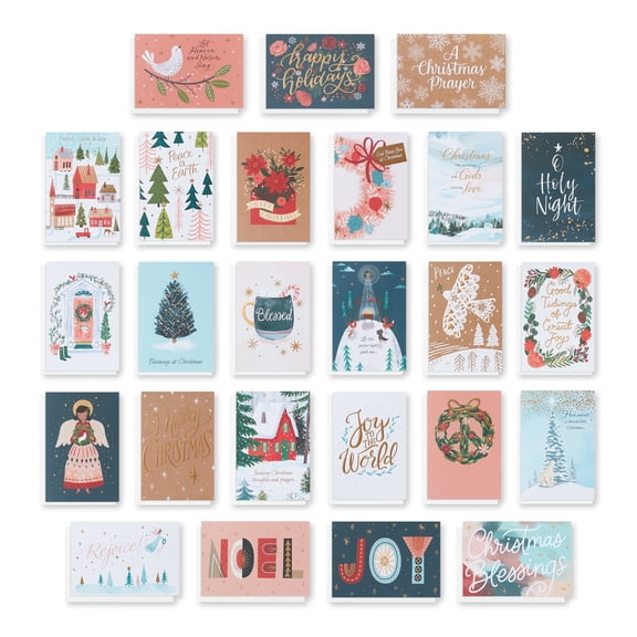 American Greetings Religious Christmas Cards with Envelopes, Bright Winter Designs (25-Count)