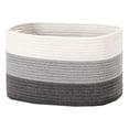 thumbnail image 1 of tredstone Storage Basket Handcrafted Woven Rope Sundries Child Color Matching Box Bin Knitted Baskets Desktop Snacks Bedroom Gray White Black 20L/38*22*24cm, 1 of 6