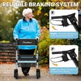 thumbnail image 4 of Heavy Duty Rollator Walker - Aluminum Rolling Walker for Seniors and Adults with Large Seat, Support Up 450 lbs (Blue), 4 of 8