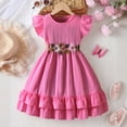 thumbnail image 2 of mgoYE Flower Girl's Tulle Dress Tutu Party Birthday Wedding Formal Fancy Flower Princess Dresses Size 5-6 Years Pink, 2 of 5