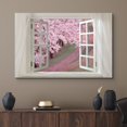 thumbnail image 2 of Glimpse into Cherry Blossom in Spring out of Open Window Canvas Wall Art Stretched Canvas Prints | Giclee Printing Ready to Hang - 32" x 48", 2 of 5