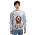 thumbnail image 4 of Playful Bloodhound Welcomes Winter Snowy Day with Cardinal Bird All Over Print 3D Sweatshirt Unisex Merch Dog Lover - 2017, 4 of 6