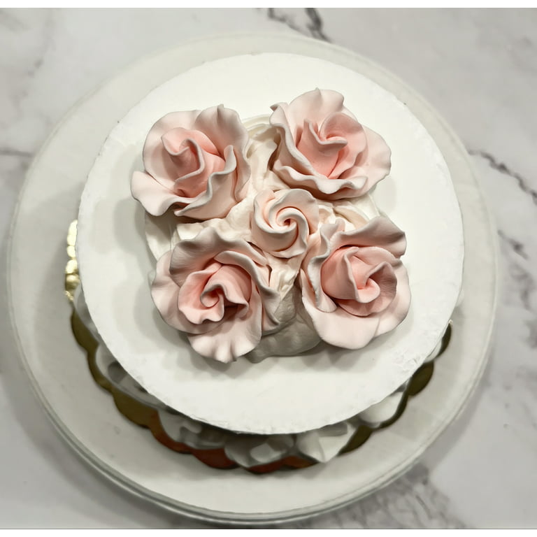 Fake Wedding Cake Pink Roses Faux Cake Prop White with Pink Dezicakes