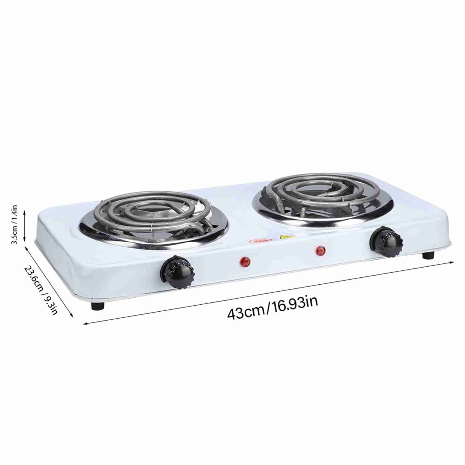 Rupoun Portable Electric Double Burners Hot Plate 2000W Countertop Buffet Stove Heating Cooktop for Kitchen Camping Outdoor Cooking Dual Hotplates 16.9 x 9.3 Inches / 43 x 23.6 cm