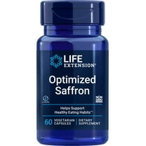 Life Extension Optimized Saffron, saffron extract, saffron supplement that helps you fight the urge to snack, non-GMO, gluten-free, vegetarian, 60 vegetarian capsules