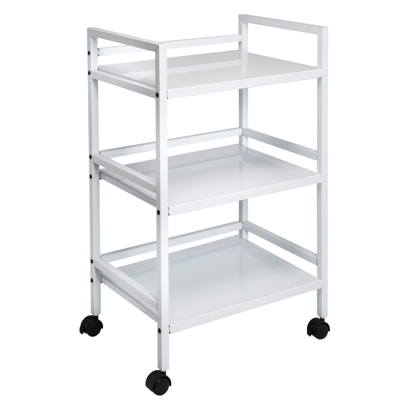 HoneyCanDo 3Tier Steel Rolling Cart with 2 Locking Wheels, Multi