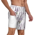 thumbnail image 3 of Balery Lavender Flowers Mens Swim Trunks Swim Shorts for Men Quick Dry Inseam Beach Shorts with Compression Liner Pocket-Small, 3 of 9
