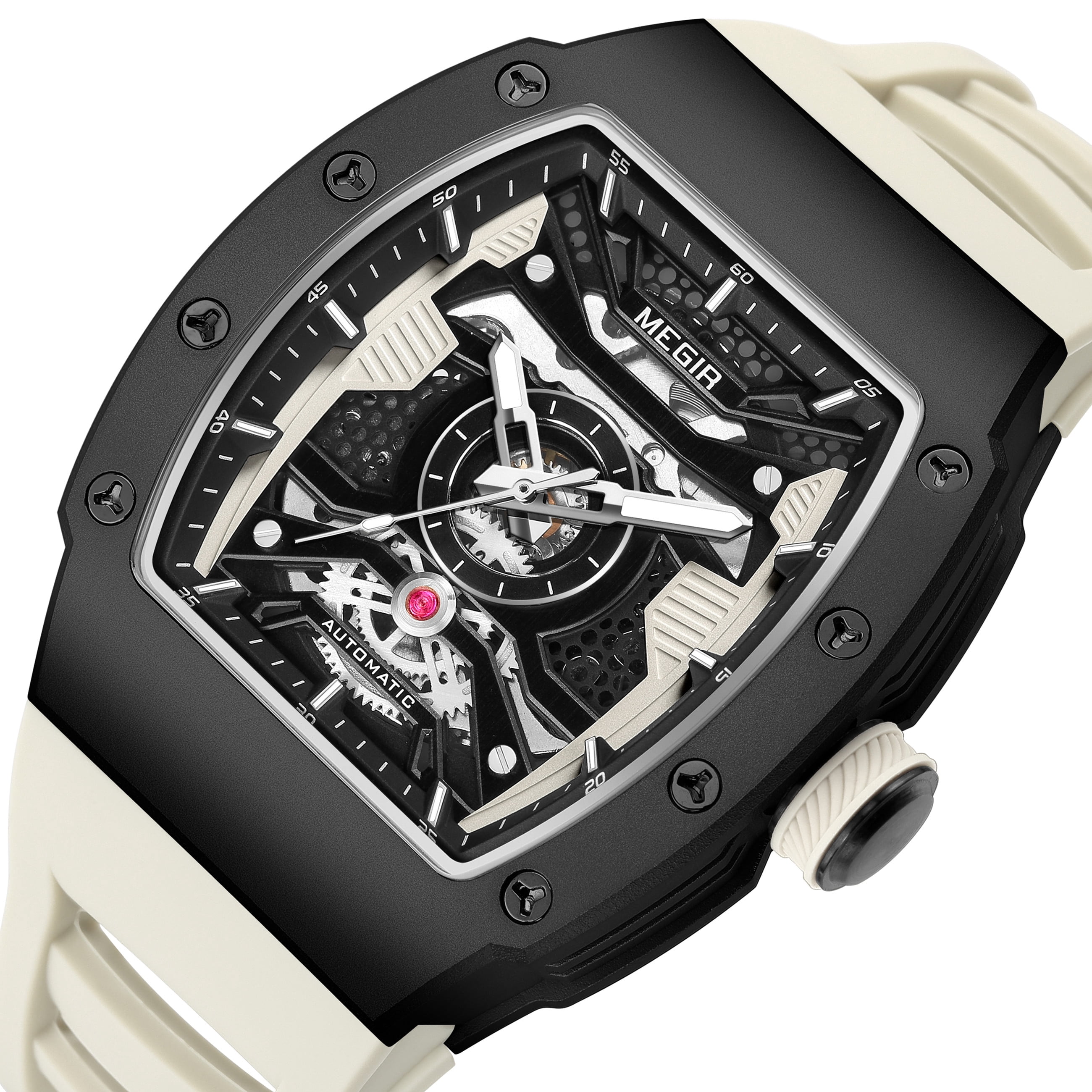 MEGIR Automatic Mechanical Movement Watches for Men Waterproof Luxury Steel Case Sports Wristwatch