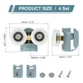 thumbnail image 2 of Uxcell Shower Door Rollers, Double Shower Door Runner Wheels Pulleys Guides Plastic Top Wheels 4 25mm, 2 of 6