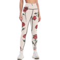 thumbnail image 3 of Rose Pattern High Waisted Leggings for Women Regular & Plus - No See Through Tummy Control Cycling Workout Yoga Pants without Pockets 2XL, 3 of 6
