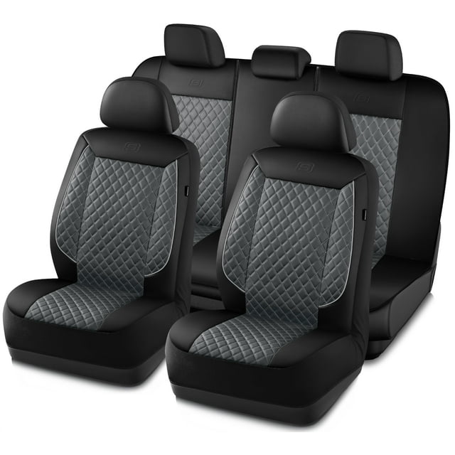 Fundas de Asiento para Auto Skechers Lujo Piel Sintética Impermeable Gris