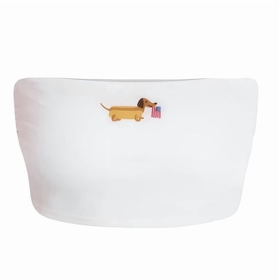 QIYAGBSA Dachshund Strapless Bikini Top Bandeau 100% Polyester Swimwear for Pool and Beach (White, XL).