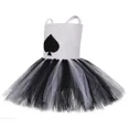 thumbnail image 4 of Vestido de tul con espadas en blanco y negro para niñas, traje de póquer, reina de corazones, disfraz de fiesta de Halloween para niñas, 4 of 5