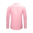 thumbnail image 5 of Solid Color Linen Dress Shirts for Men, Rollable Long Sleeve Pocket Blouse, Wrinkle Textured Linen Material for Travel Business Casual and Resort Outfits Red M, 5 of 6