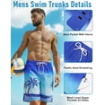 thumbnail image 3 of Justay Story Mens Swim Trunks 9" with 2 in 1 Compression Breathable Liner Zipper Pockets Quick Dry Swim Bathing Suit Summer Beach Hawaiian Shorts, Size S-2XL, 3 of 6