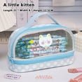 thumbnail image 5 of PEONAVET Large Capacity Pencil Bag Cute Clear Pencil Pouch with Zipper Double Layered Kitty Pen Case for Students The Opening Season Supplies(Sky Blue), 5 of 5