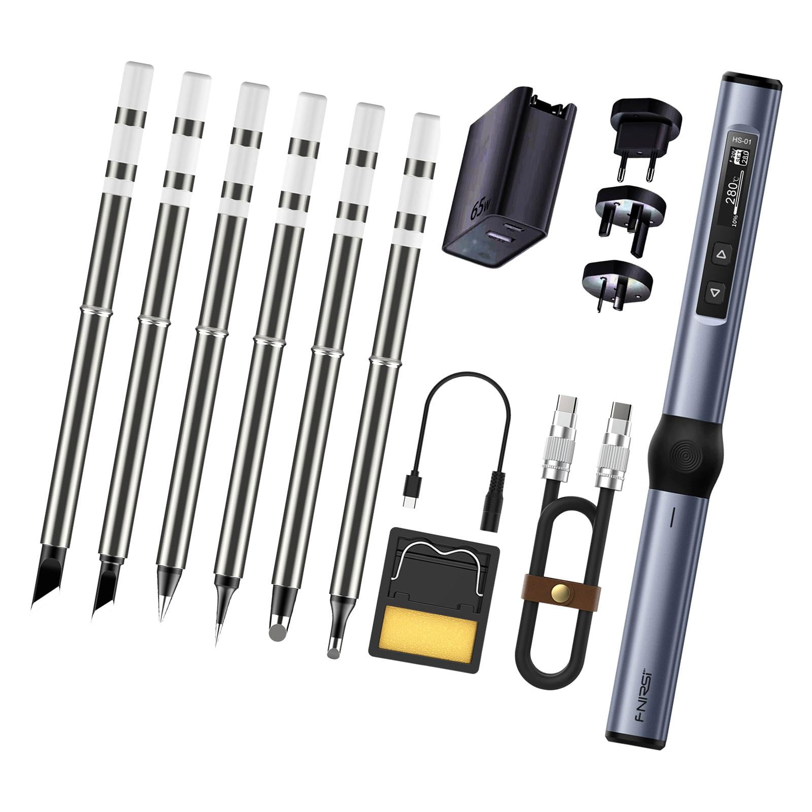 Cordless Soldering Iron,Soldering Iron Mini Digital Soldering Iron Kits,Soldering Iron 80-420 degreeC Fast Heating,Cordless Soldering Iron Kits OLED Screen Display,portable Black BC2 with PS
