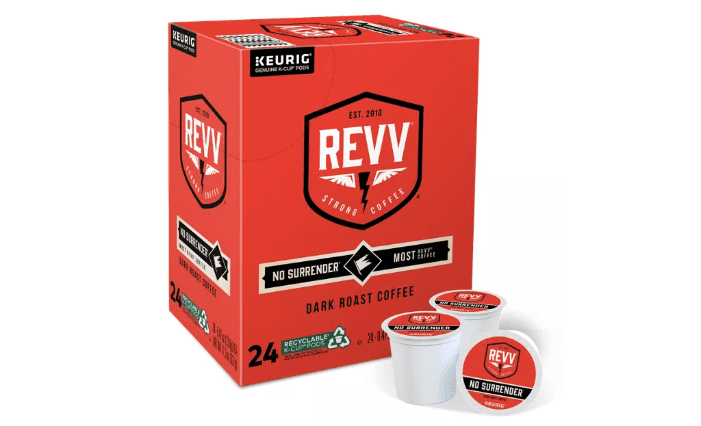 Revv No Surrender Dark Roast K Cup Coffee Pods, 48 Total