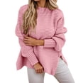 thumbnail image 3 of CAIXIA Womens Cable Knit Sweater Oversized Knit Sweater Long Sleeve Half Turtleneck Pullover Side Slit Casual Warm Soft Loose Top Fall Winter 2026, 3 of 6