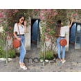 thumbnail image 3 of Madosh, Women's  Round Crossbody Bag Genuine Leather Handbag Ladies Sling Bag Brown Purse, 3 of 6