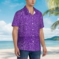 thumbnail image 3 of Disketp Hawaiian Shirts For Men,Glitter Purple Print Mens Casual Short Sleeve Button Down Shirts Beach Shirt, 3 of 7