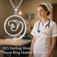 thumbnail image 4 of Ring Holder Necklace Nurse Gifts S925 Sterling Silver Stethoscope Pendant Necklace Ring Keeper Jewelry Gifts for Women Doctor Nurse RN Medical Student, 4 of 6