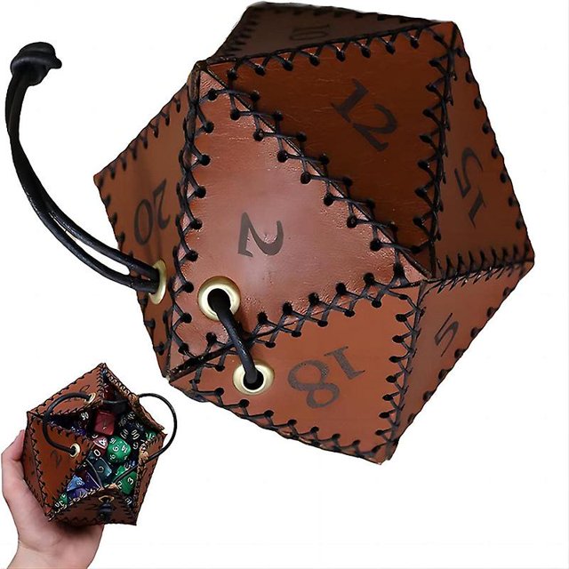 Bolsa de almacenamiento de dados de cuero sintético retro, fácil de limpiar, con cordón, accesorios para juegos de mesa de fiesta