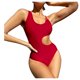 thumbnail image 1 of Traje de baño de una pieza para mujer Traje de baño de cintura lateral abierta Traje de baño de una pieza sólido Bikini OAVQHLG3B Store lin121212, 1 of 4