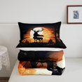 thumbnail image 4 of Moose Comforter Set Twin Elk Deer Bedding Sets ,Woodland Animal Down Comforter Boho Moon Print Bed Set Vintage Lodge Cabin Bedding Comforters & Sets Farmhouse Decor,Black Brown, 4 of 5