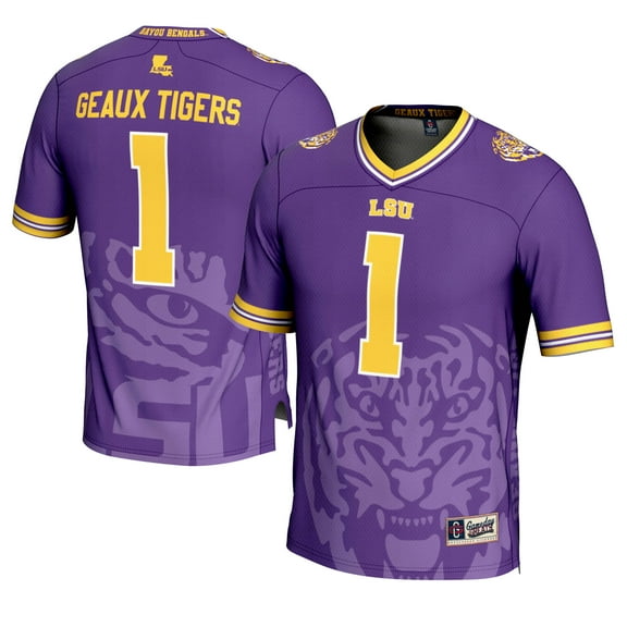 Youth GameDay Greats #1 Purple LSU Tigers Icon Print Football Fashion Jersey