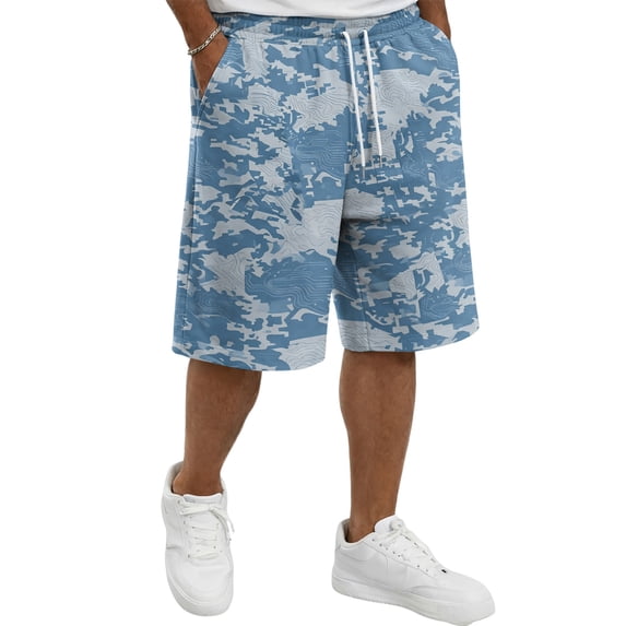 LWavelet Big and Tall Mens Workout Shorts Classic Camouflage Casual Hiking Shorts Basketball Breathable Summer Gym Shorts with Pockets