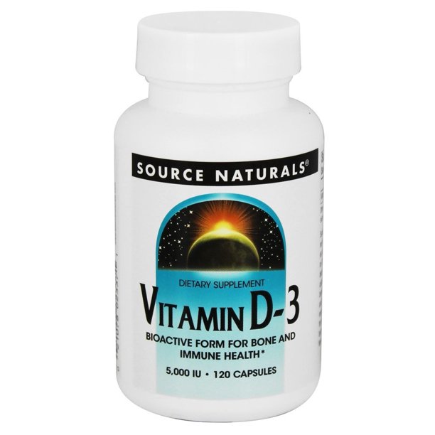 Source Naturals - Vitamin D3 5000 IU - 120 Capsules - Walmart.com ...