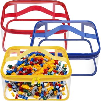6-Pack Clear Toy Storage Bags - Zipper Organizer Cases For Legos, Puzzles & Small Toys