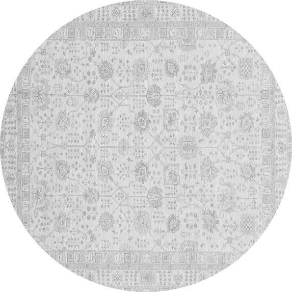 Ahgly Company Indoor Round Oriental Gray Traditional Area Rugs, 4' Round