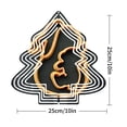 thumbnail image 2 of Stylish Metal Hanging Christmas Tree Wind Spinner - Abstract Design with Golden Outline & Symmetrical Patterns for Garden Decor, 2 of 7