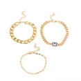 thumbnail image 1 of DPTALR European And American Three-layer Size Chain Blue Baguette Bracelet Women, 1 of 7