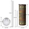 thumbnail image 5 of 20oz Boho Golden Ethnic Pattern Skinny Tumblers Stainless Steel Tumbler with Lid and Straw,Vacuum Insulated Double Wall Travel Tumbler Cups with Cleaning Brush for Coffee,Tea, 5 of 6