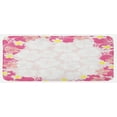 thumbnail image 1 of Luau Kitchen Mat, Graphic Frame of Pink Hibiscus Flourish Hawaiian Nature Abstract Style, Plush Decorative Kitchen Mat with Non Slip Backing, 47" X 19", Pink Yellow and Peach, by Ambesonne, 1 of 1