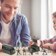 thumbnail image 2 of FELTECHELECTR Juego de 56 figuras de soldado de plástico militar, accesorios y decoración (verde), 2 of 6