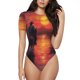 thumbnail image 1 of Balery Sunset River Western Cowboy Body de cuello redondo de manga corta para mujer Tops de manga corta Tops básicos-X-Large, 1 of 7