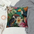thumbnail image 2 of Qinduosi Parrot Pillow Covers Decorative by  Tropical Bird Toucan Leaves and Hibiscus Flowers Square Pillow Case for Men/Women/Green Red Yellow White, 2 of 5