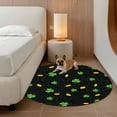thumbnail image 3 of St. Patrick's Day Round Area Rugs Collection 3', Green Shamrock Gold Coin Minimalist Black Non Slip Indoor Circular Throw Runner Rug Floor Mat Carpet for Living Room Dining Table Bedroom Nursery, 3 of 9