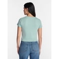 thumbnail image 3 of Late Night Reading Club Women's Graphic Baby Tee with Short Sleeves, Sizes XXS-XXL, 3 of 5