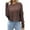 Brown, variant on Fartey Women's Cable Knit Sweater Oversized Fall Mock Neck Cropped Sweater 2025 Long Sleeve Casual Pullover Sweater Vintage Solid Color Sweaters