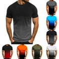 thumbnail image 1 of Muscularfit Chemises pour Hommes Manches Courtes Noires Col Rond Dégradé T-Shirt TG, 1 of 5
