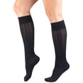 thumbnail image 3 of Women's Trouser Socks, Dress Style, Cable Pattern: 15-20 mmHg, Navy, X-Large, 3 of 6