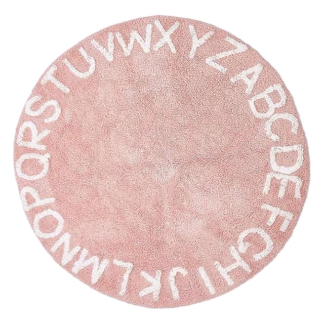 GUOOL Baby Round Rug Carpets Learning Play Mat Educational Non-Slip Kids Rugs pink 120cm