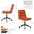 thumbnail image 6 of Porthos Home Egon Swivel Office Chair, PU Leather Upholstery, Armless, 6 of 7
