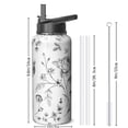 thumbnail image 4 of Double Wall Insulated 32oz Stainless Steel Sports Flowers Themed Water Bottle with Handle Lids Wide Mouth, Leakproof, 24Hrs Cold Retention 12Hrs Hot for Gym, Flowers Themed Enthusiasts, 4 of 5